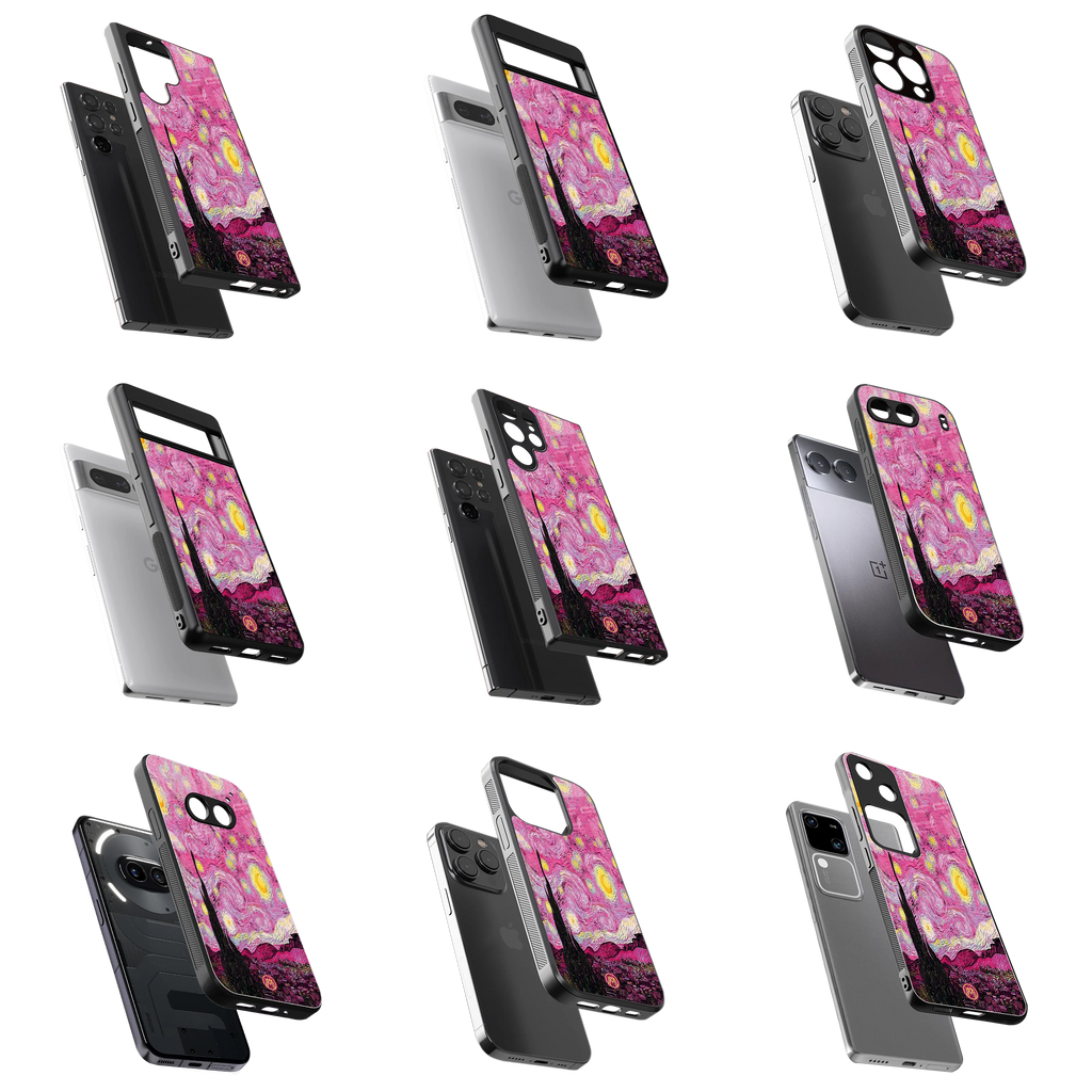 Durable Glass Back Mobile Case for iPhone, Samsung, OnePlus, Google Pixel, Redmi, Vivo, Oppo