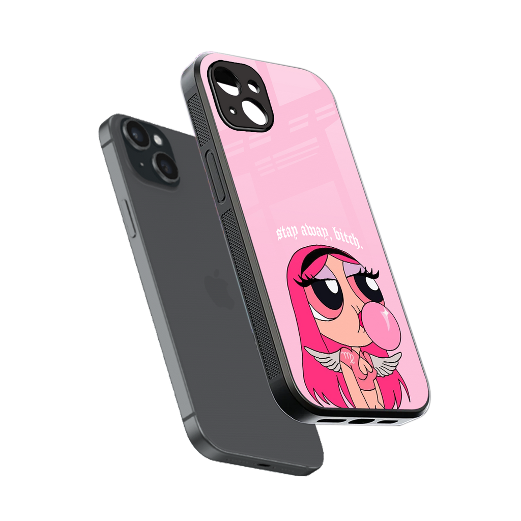 stay away back phone cover | glass case for iphone 15 plus