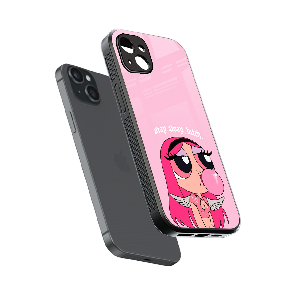 stay away back phone cover | glass case for iphone 15 plus