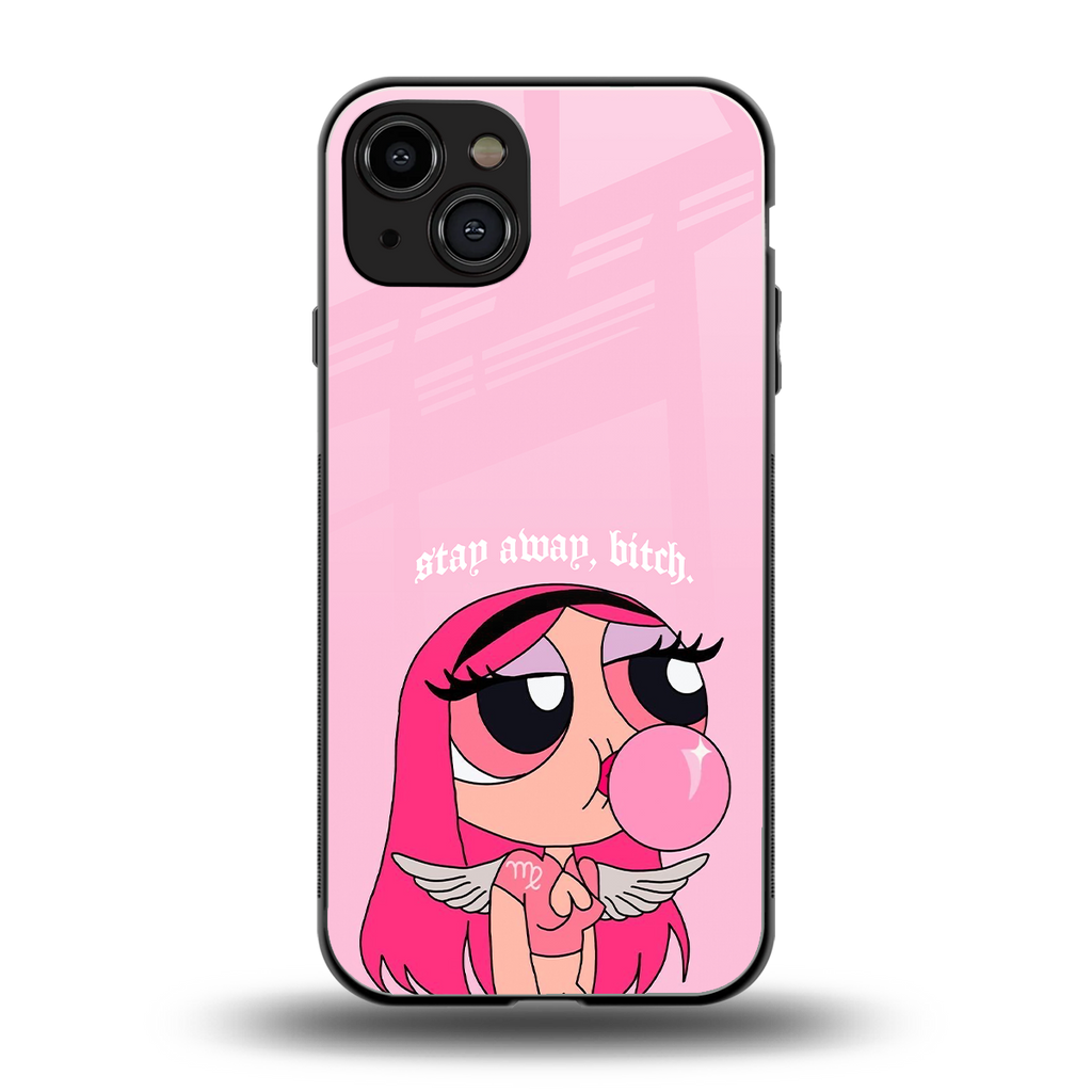 stay away back phone cover | glass case for iphone 15