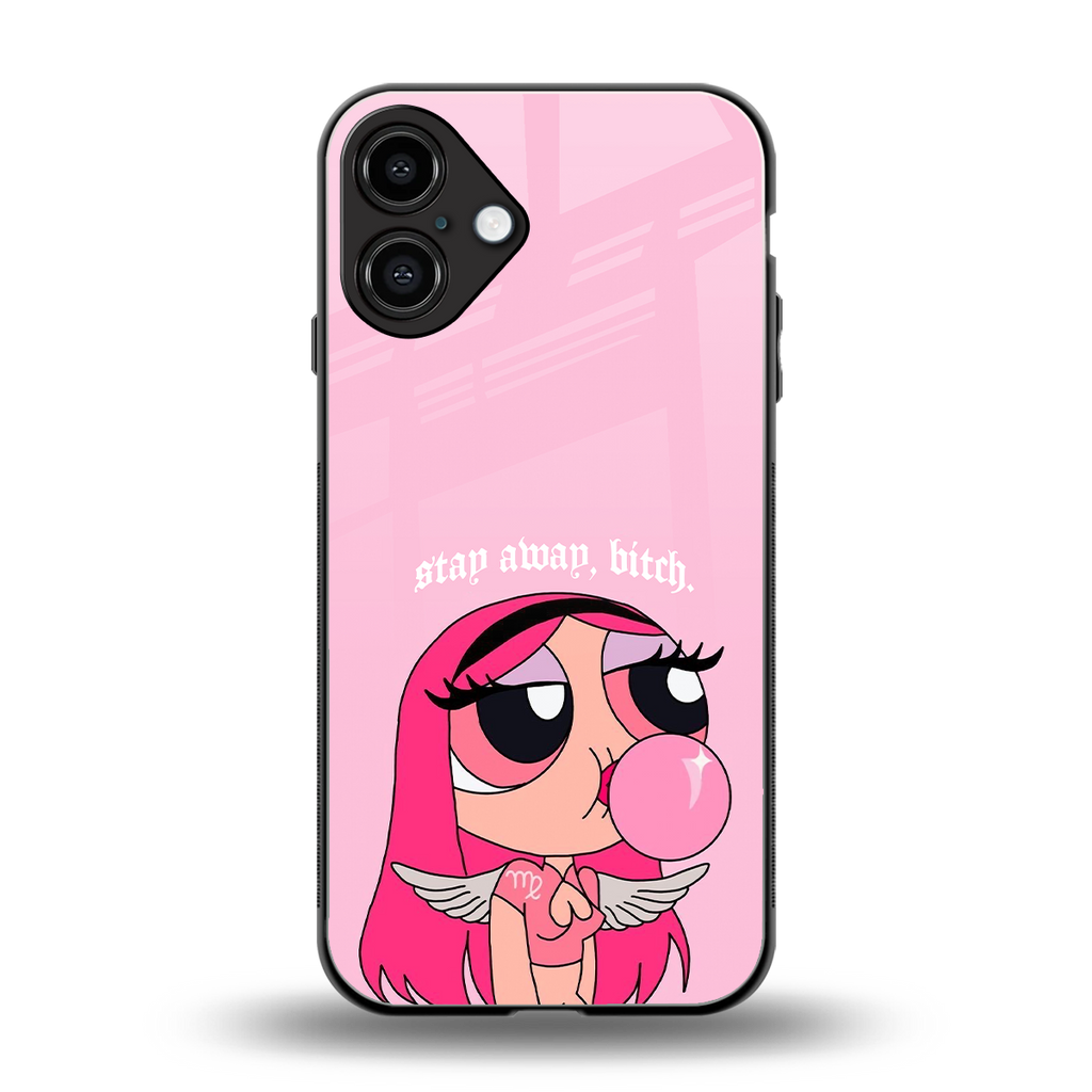 stay away back phone cover | glass case for iphone 16 plus