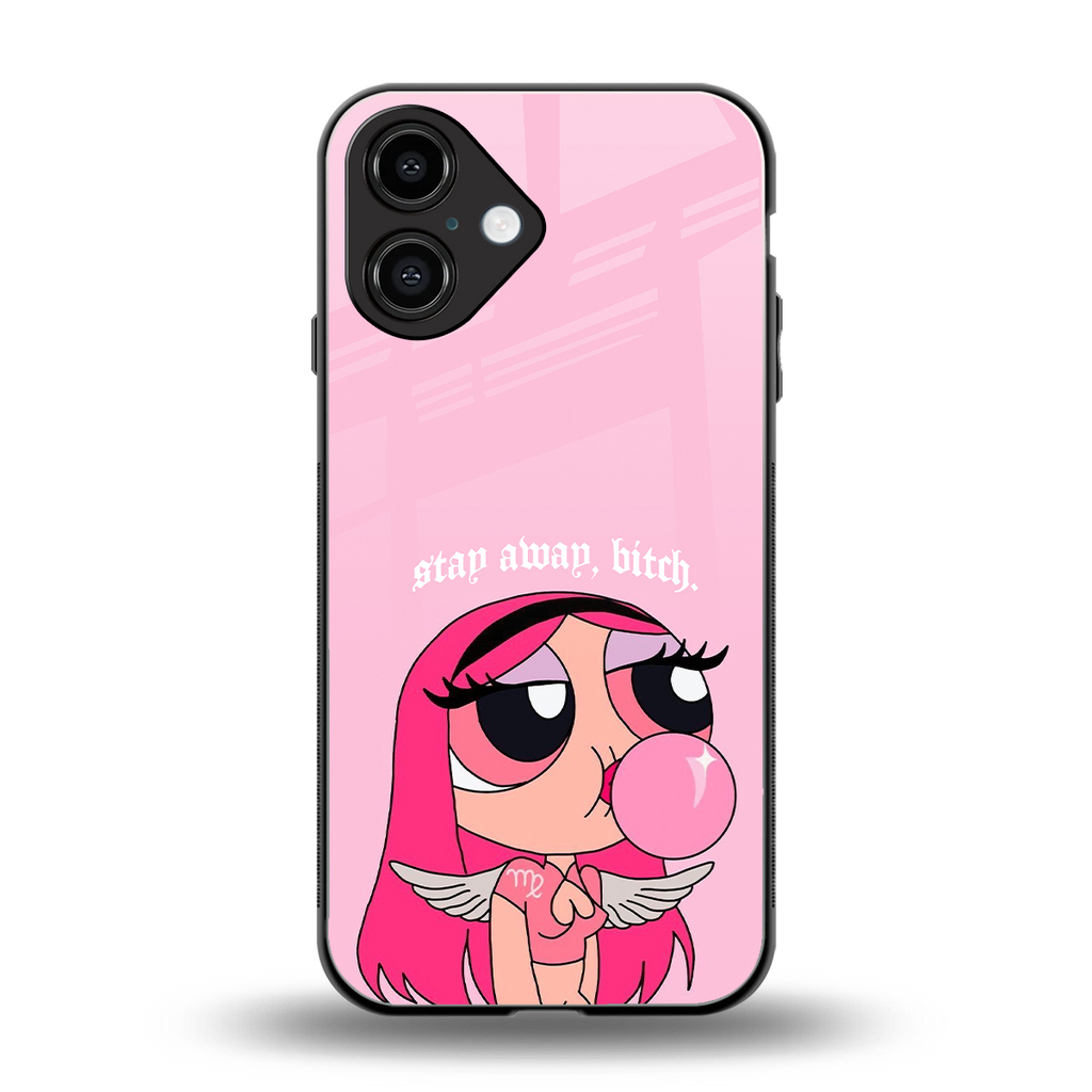 stay away back phone cover | glass case for iphone 16