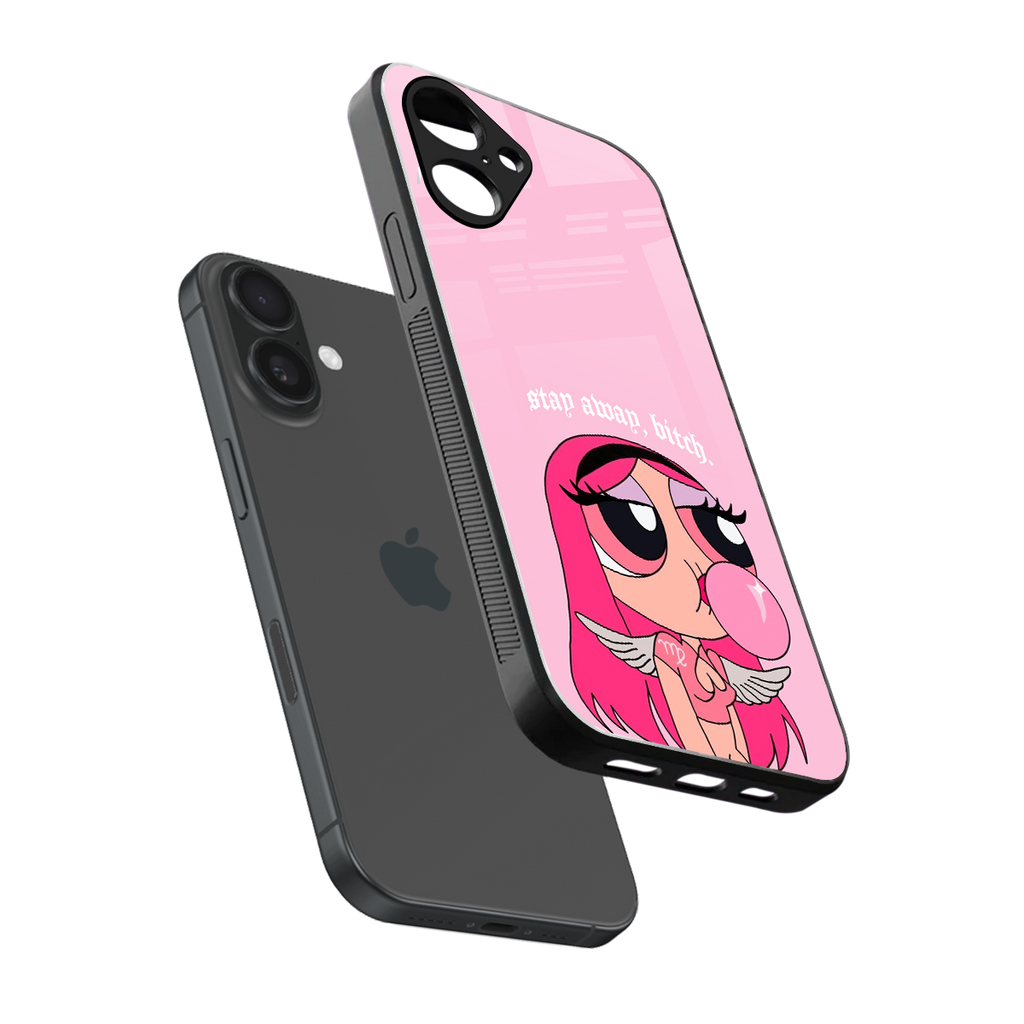 stay away back phone cover | glass case for iphone 16