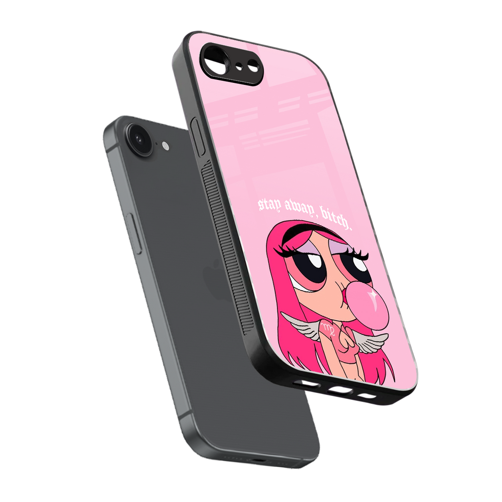stay away back phone cover | glass case for iphone 16e