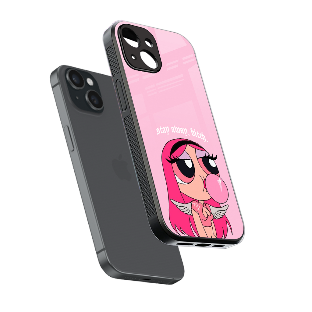 stay away back phone cover | glass case for iphone 15