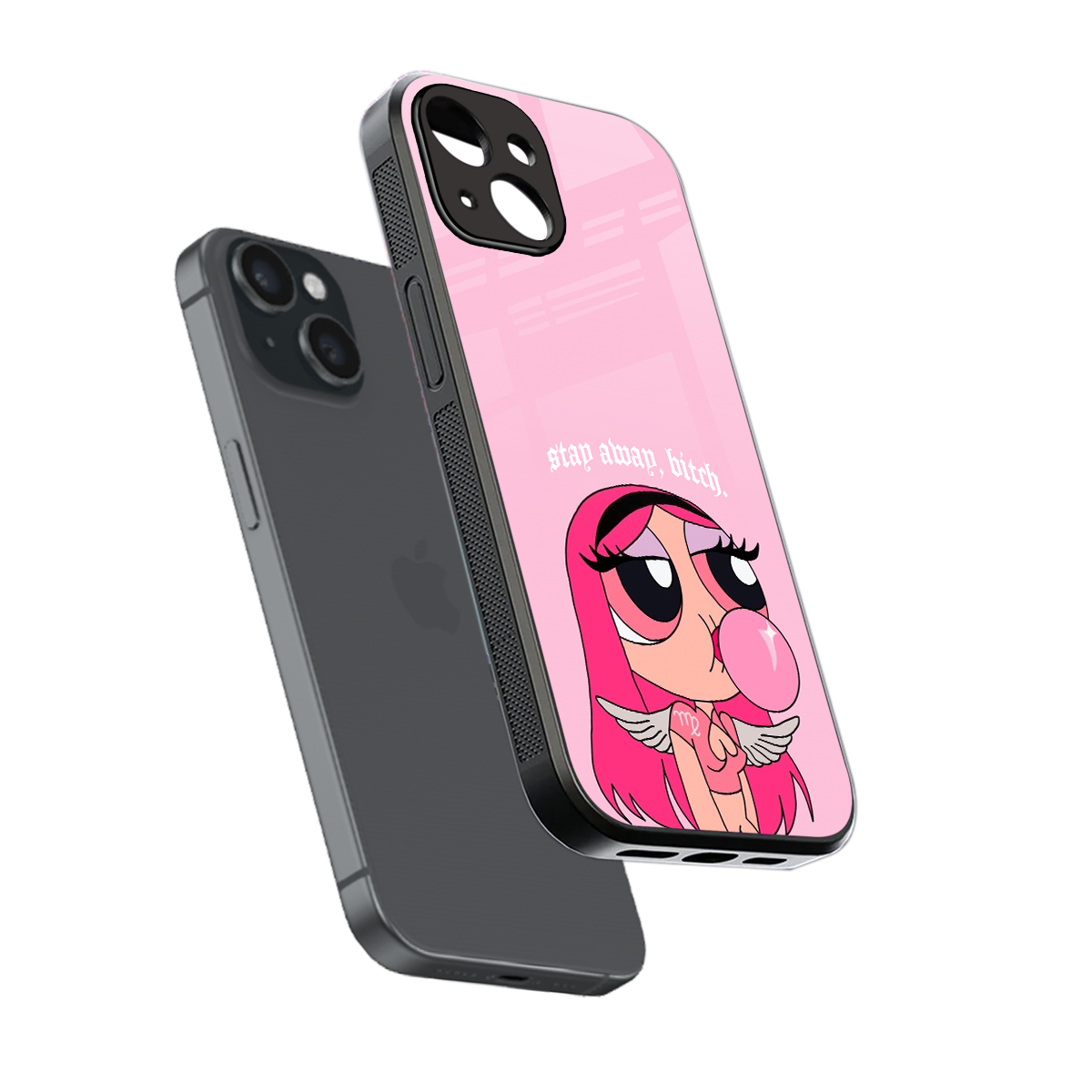 stay away back phone cover | glass case for iphone 15