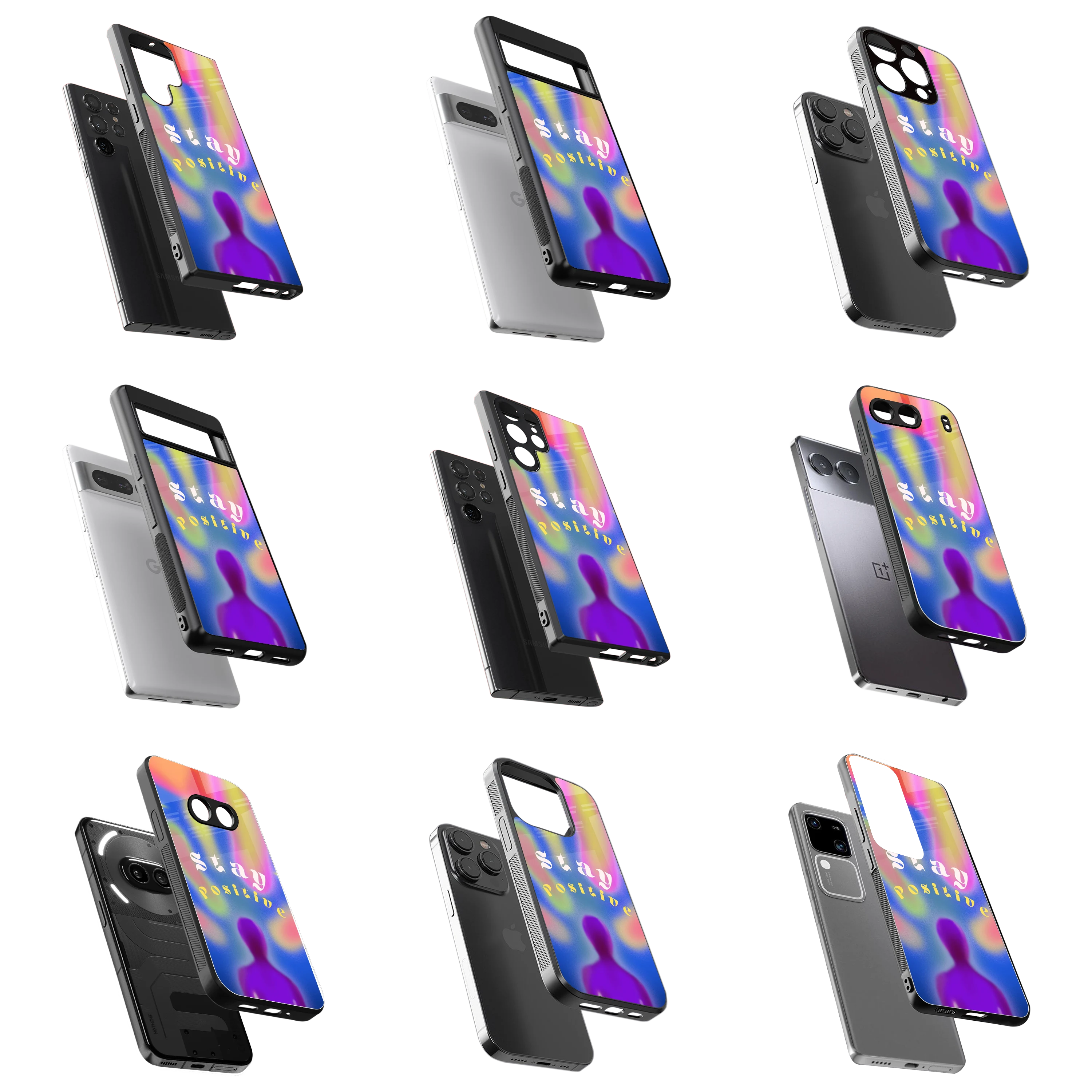 Durable Glass Back Mobile Case for iPhone, Samsung, OnePlus, Google Pixel, Redmi, Vivo, Oppo