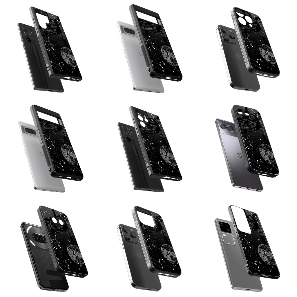 Durable Glass Back Mobile Case for iPhone, Samsung, OnePlus, Google Pixel, Redmi, Vivo, Oppo