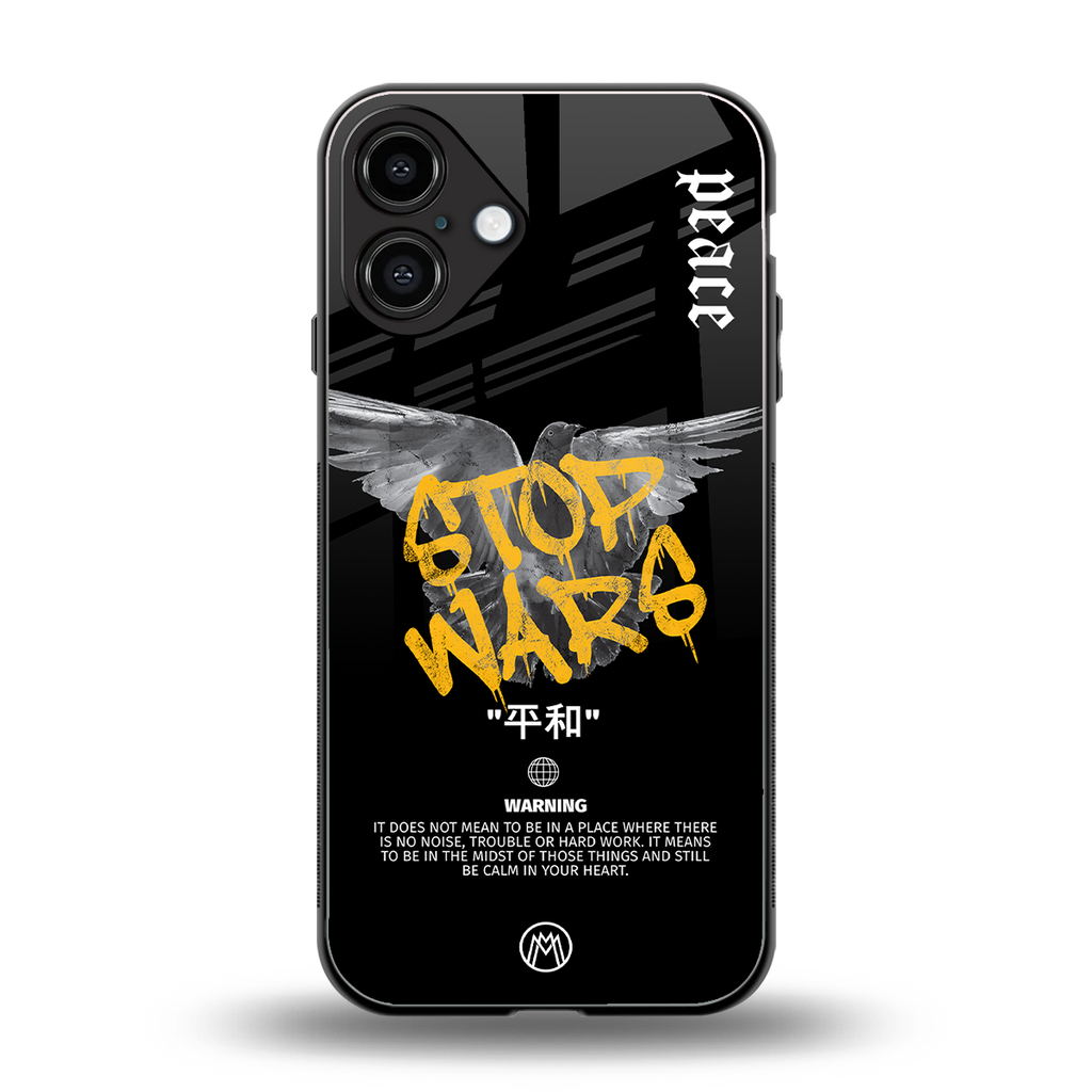 stop wars back phone cover | glass case for iphone 16 plus