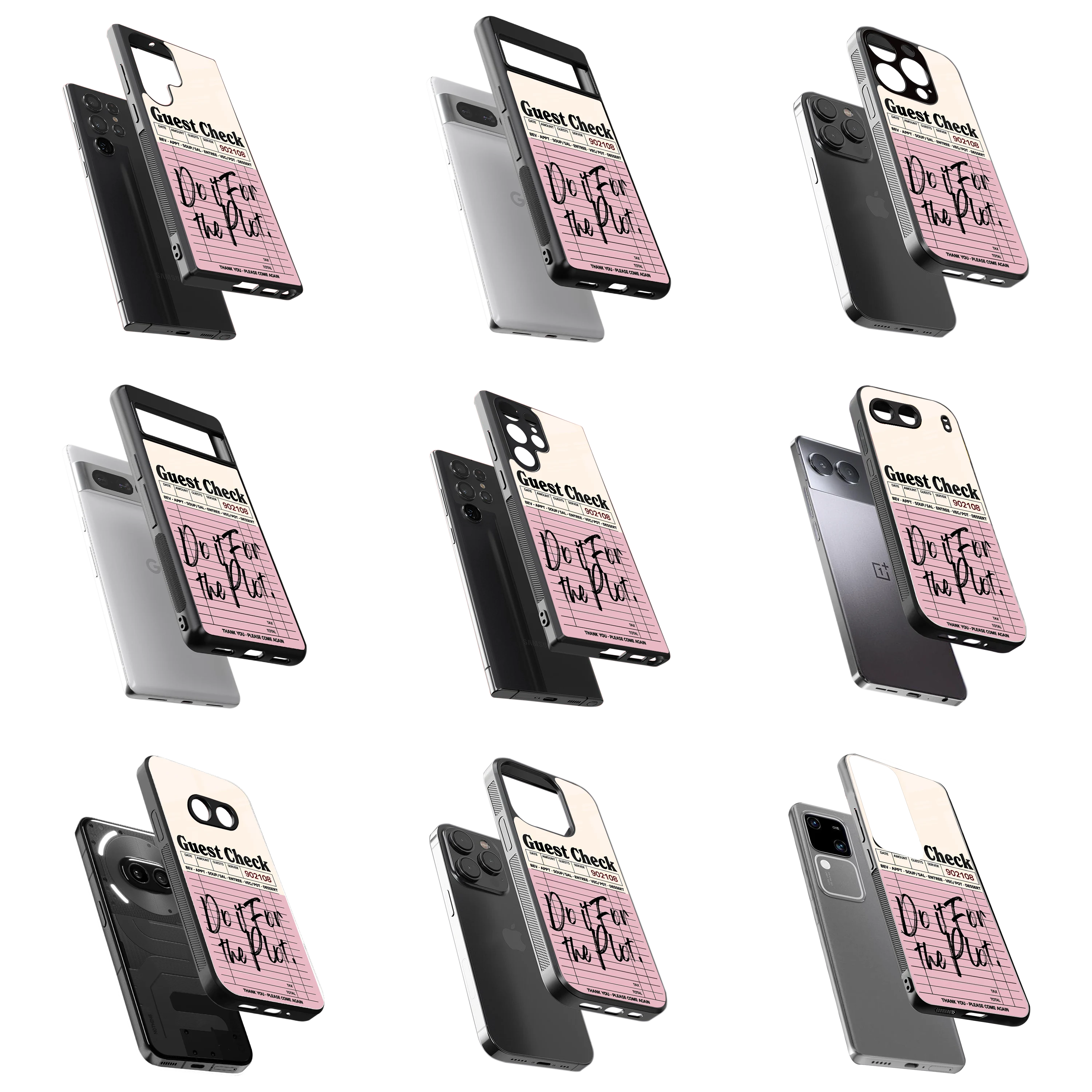 Durable Glass Back Mobile Case for iPhone, Samsung, OnePlus, Google Pixel, Redmi, Vivo, Oppo