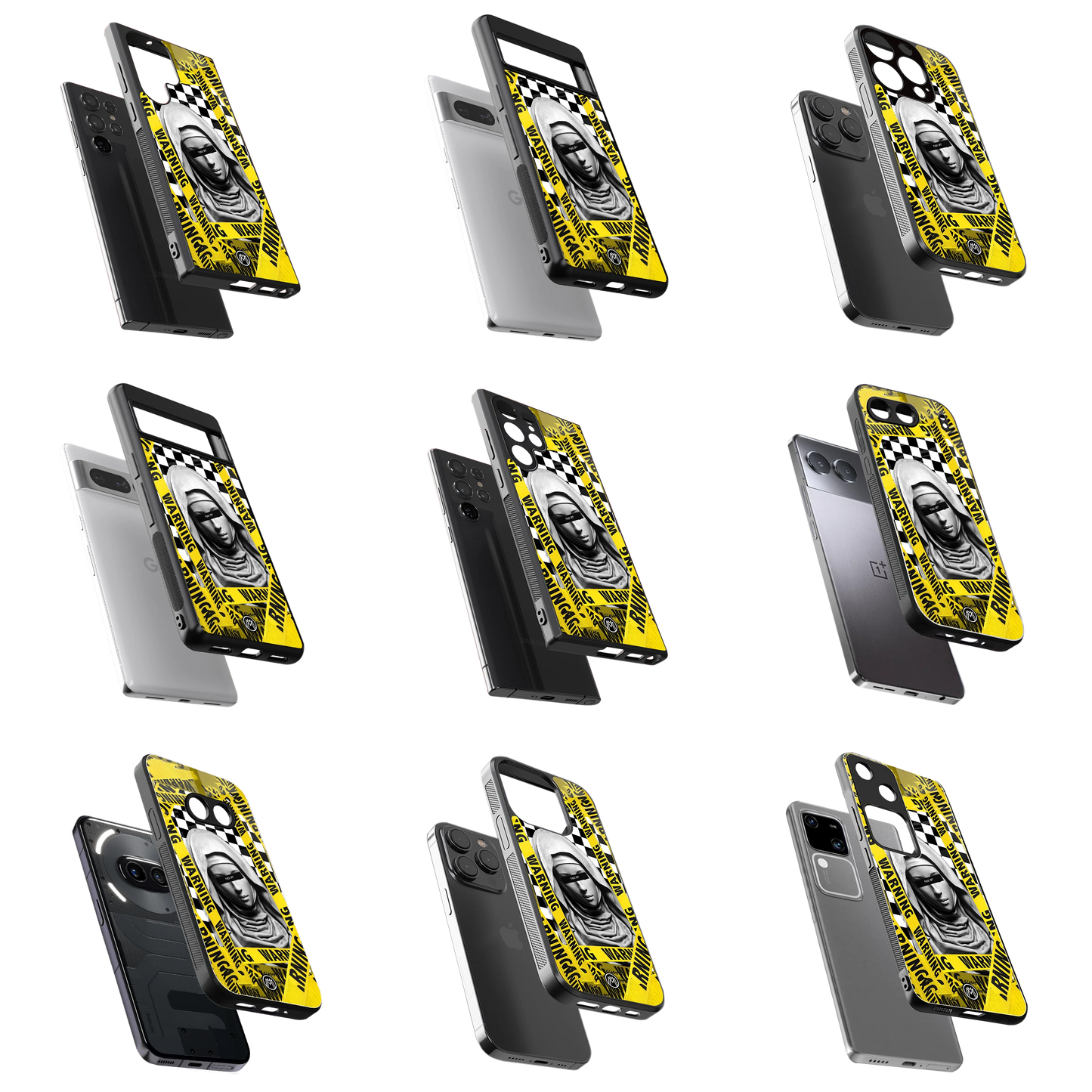 Durable Glass Back Mobile Case for iPhone, Samsung, OnePlus, Google Pixel, Redmi, Vivo, Oppo