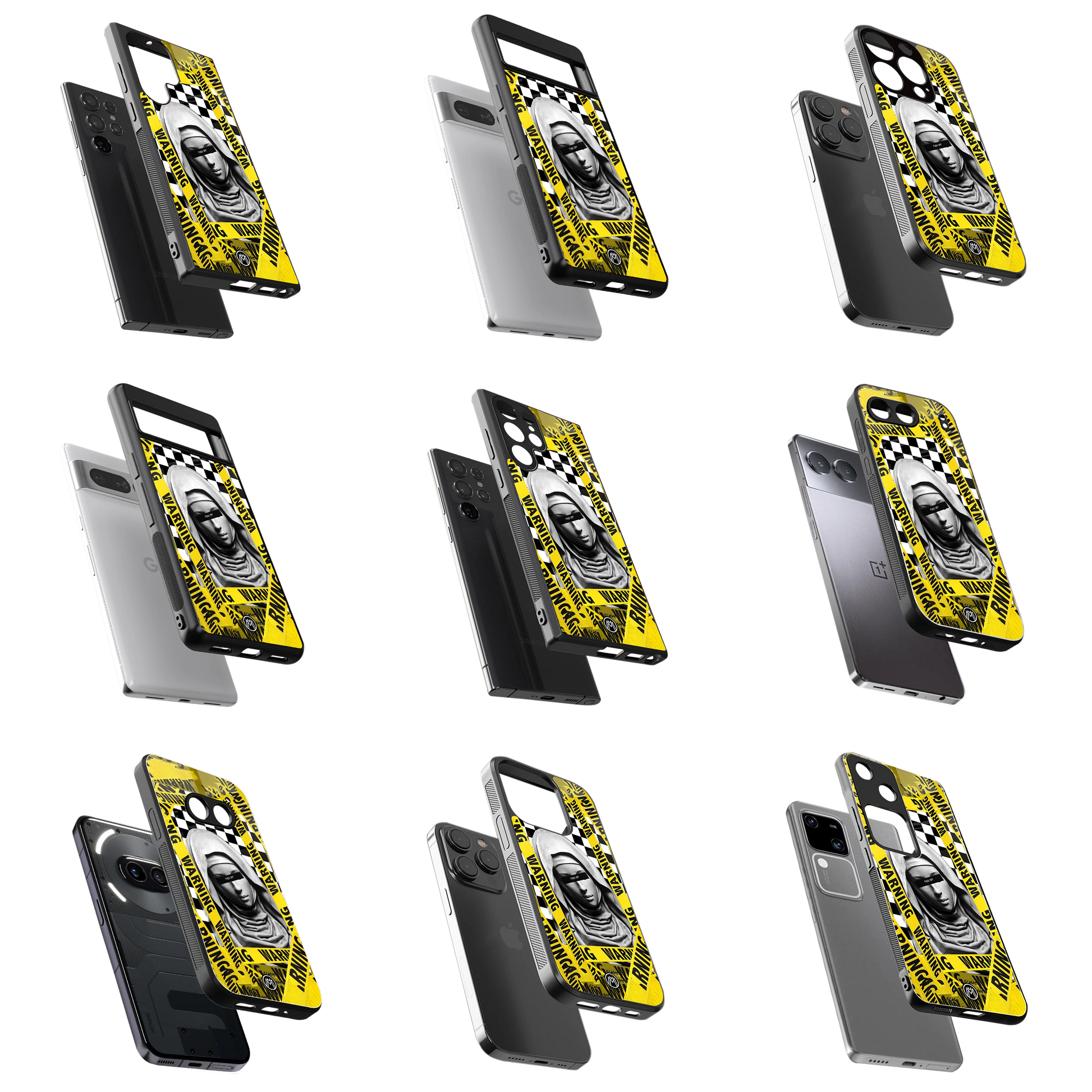 Durable Glass Back Mobile Case for iPhone, Samsung, OnePlus, Google Pixel, Redmi, Vivo, Oppo