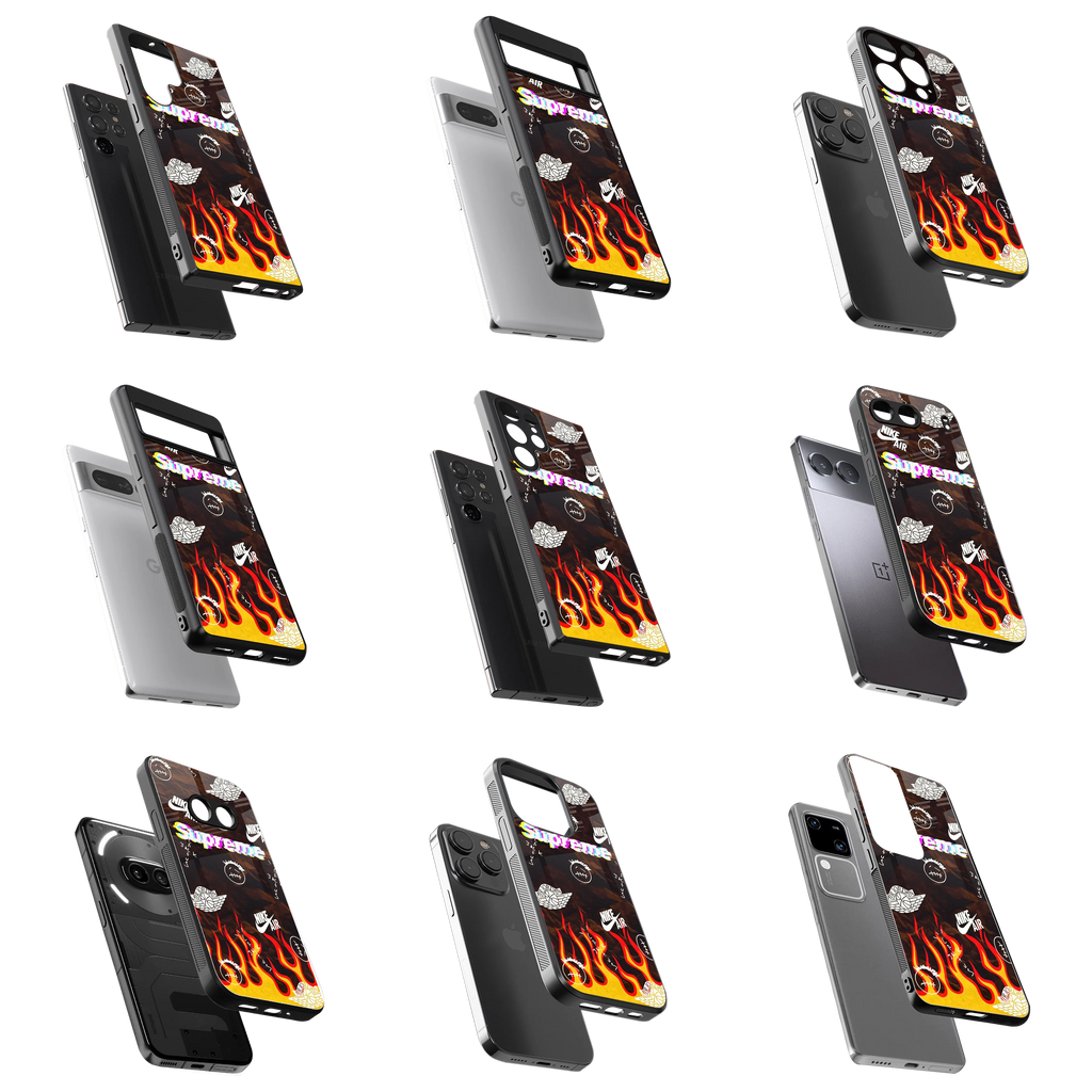 Durable Glass Back Mobile Case for iPhone, Samsung, OnePlus, Google Pixel, Redmi, Vivo, Oppo