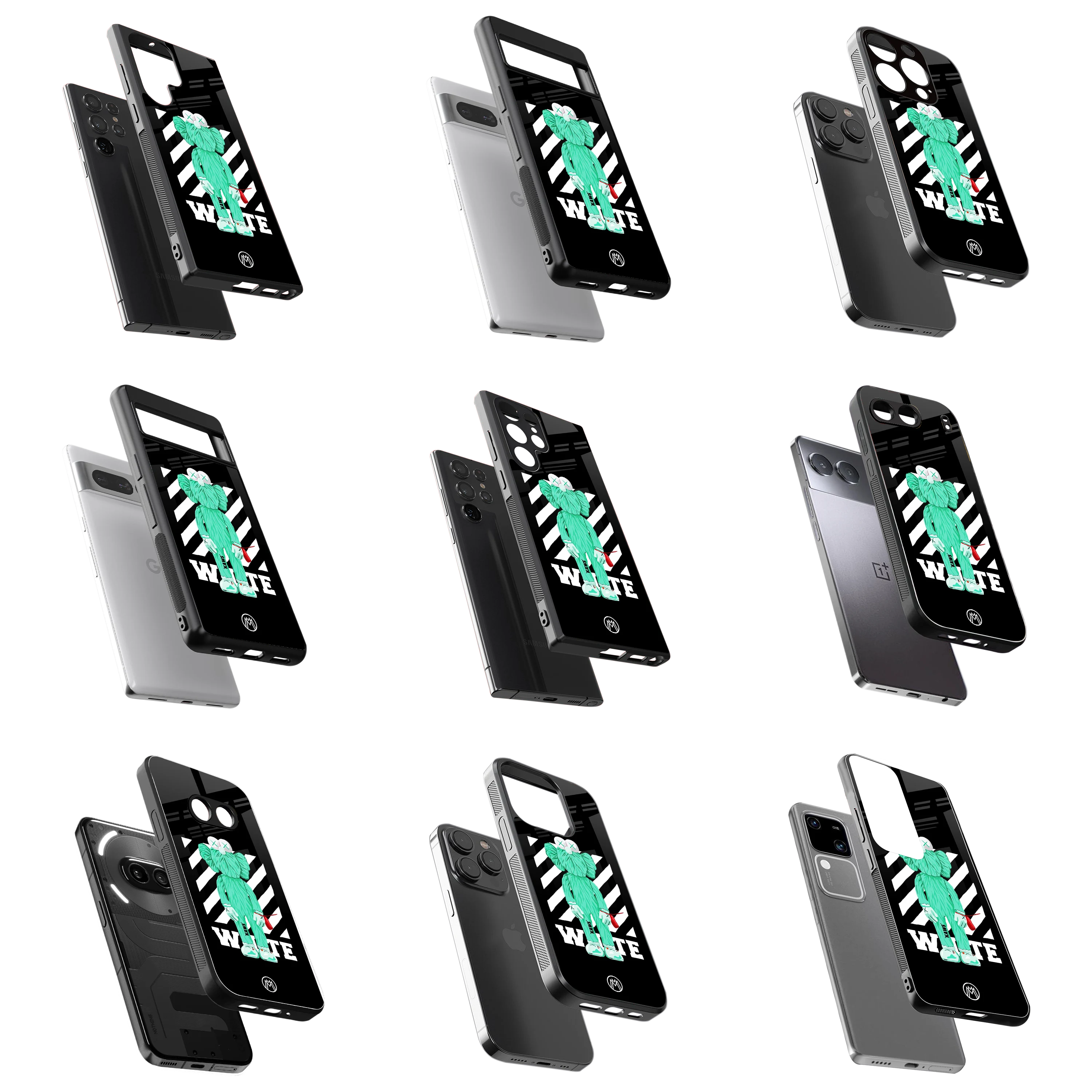 Durable Glass Back Mobile Case for iPhone, Samsung, OnePlus, Google Pixel, Redmi, Vivo, Oppo