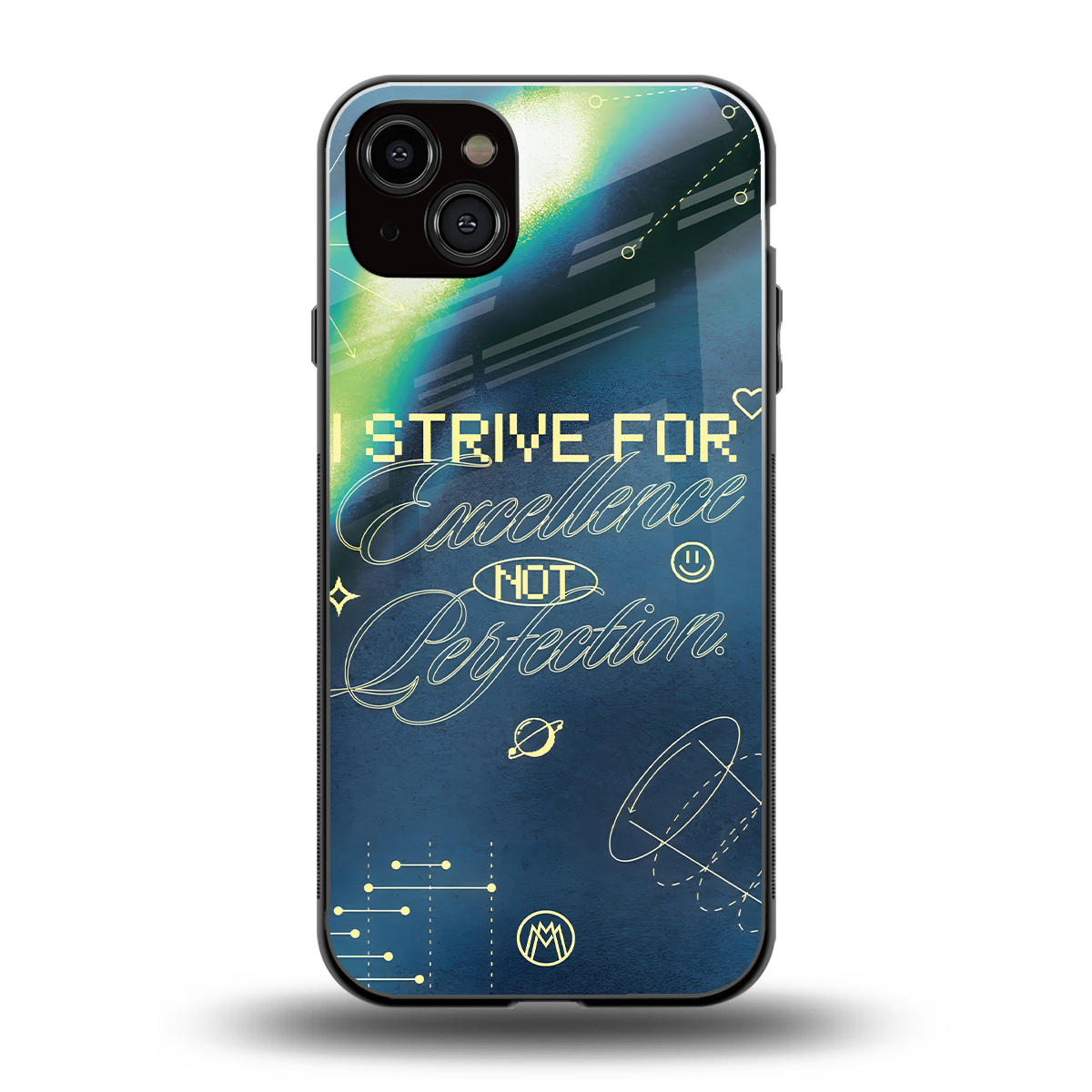 strive on back phone cover | glass case for iphone 15 plus