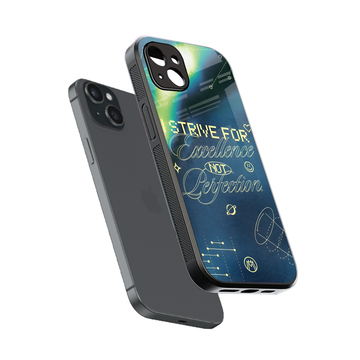 strive on back phone cover | glass case for iphone 15 plus