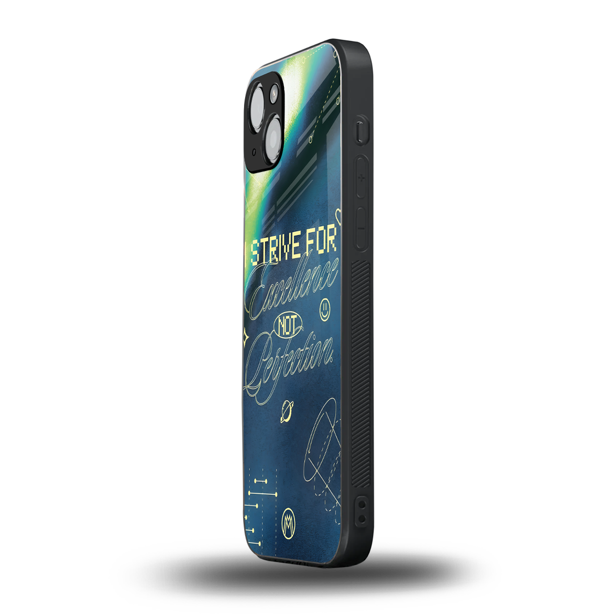 strive on back phone cover | glass case for iphone 15 plus