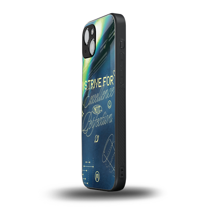 strive on back phone cover | glass case for iphone 15 plus
