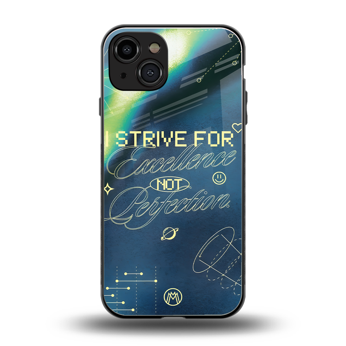 strive on back phone cover | glass case for iphone 15