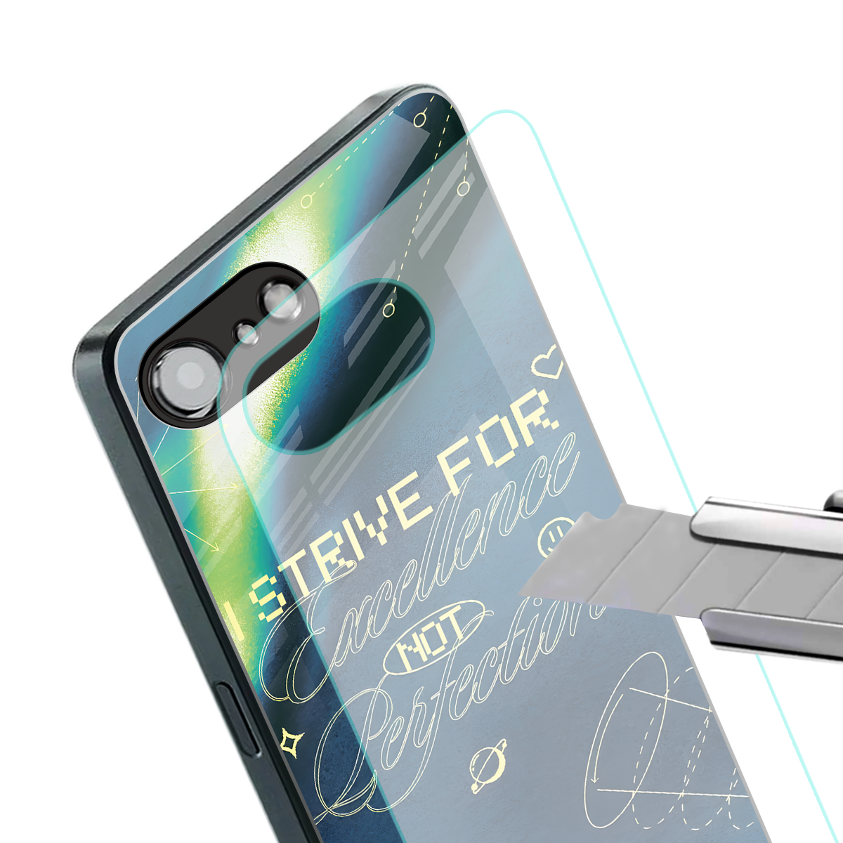 strive on back phone cover | glass case for iphone 16e
