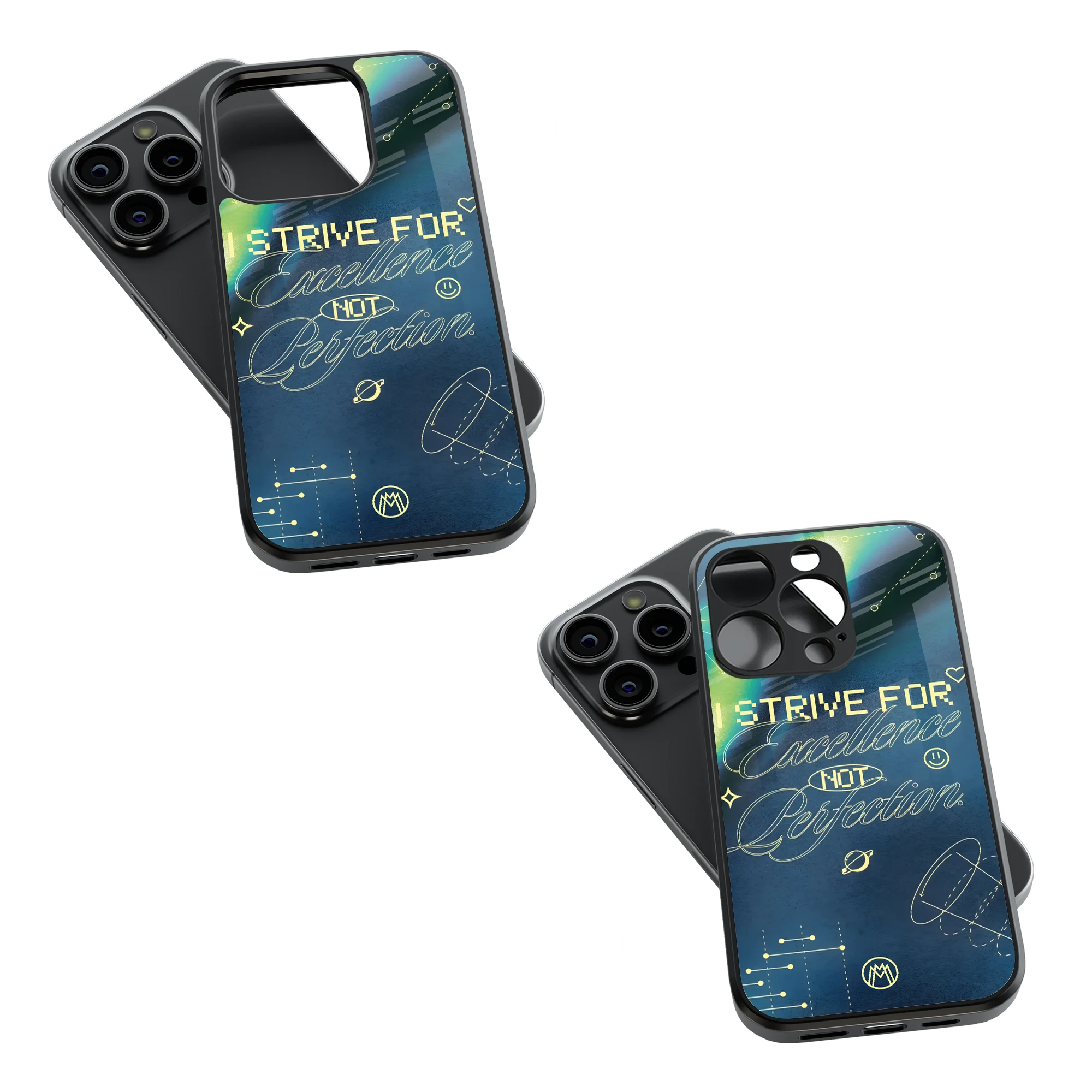 Trendy Glass Back Mobile Case for iPhone, Samsung, Redmi, OnePlus, Google Pixel, Motorola