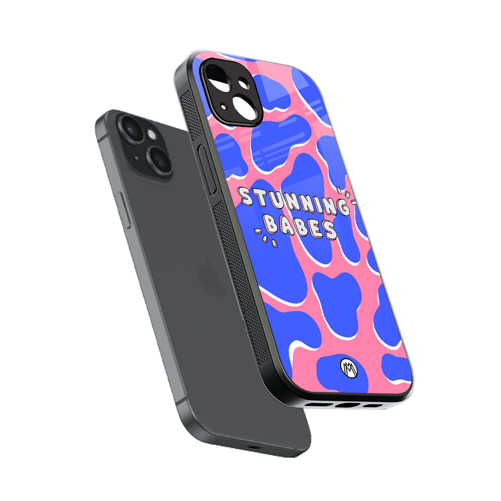 stunning babes back phone cover | glass case for iphone 15 plus