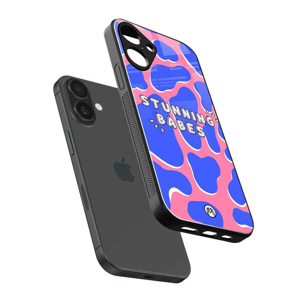 stunning babes back phone cover | glass case for iphone 16 plus