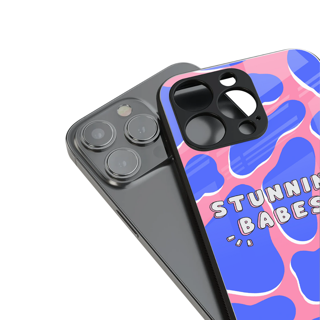 stunning babes back phone cover | glass case for iphone 15 plus
