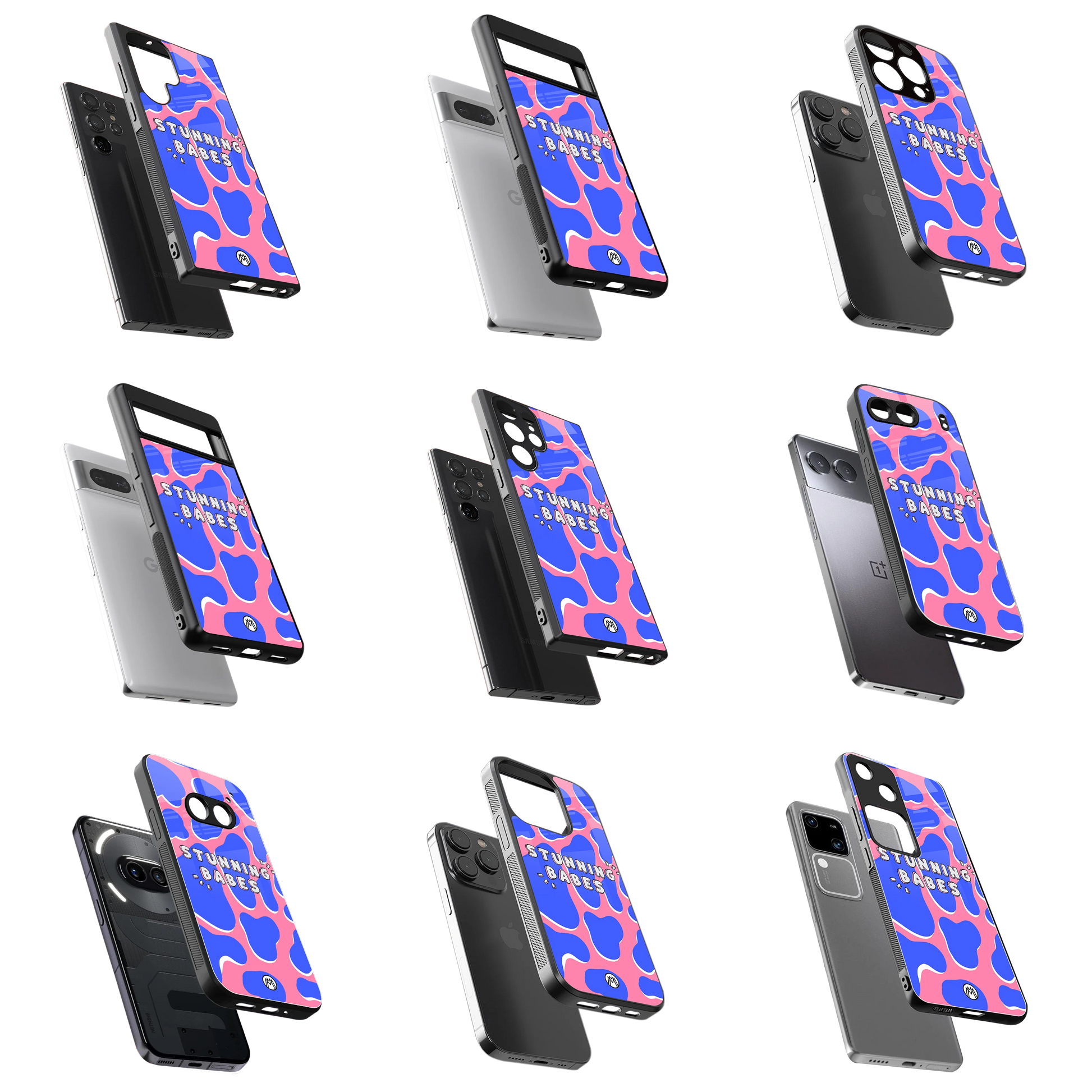 Durable Glass Back Mobile Case for iPhone, Samsung, OnePlus, Google Pixel, Redmi, Vivo, Oppo