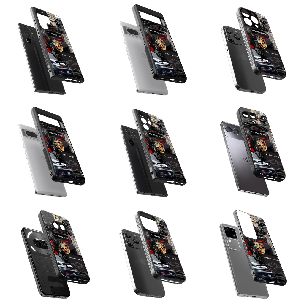 Durable Glass Back Mobile Case for iPhone, Samsung, OnePlus, Google Pixel, Redmi, Vivo, Oppo