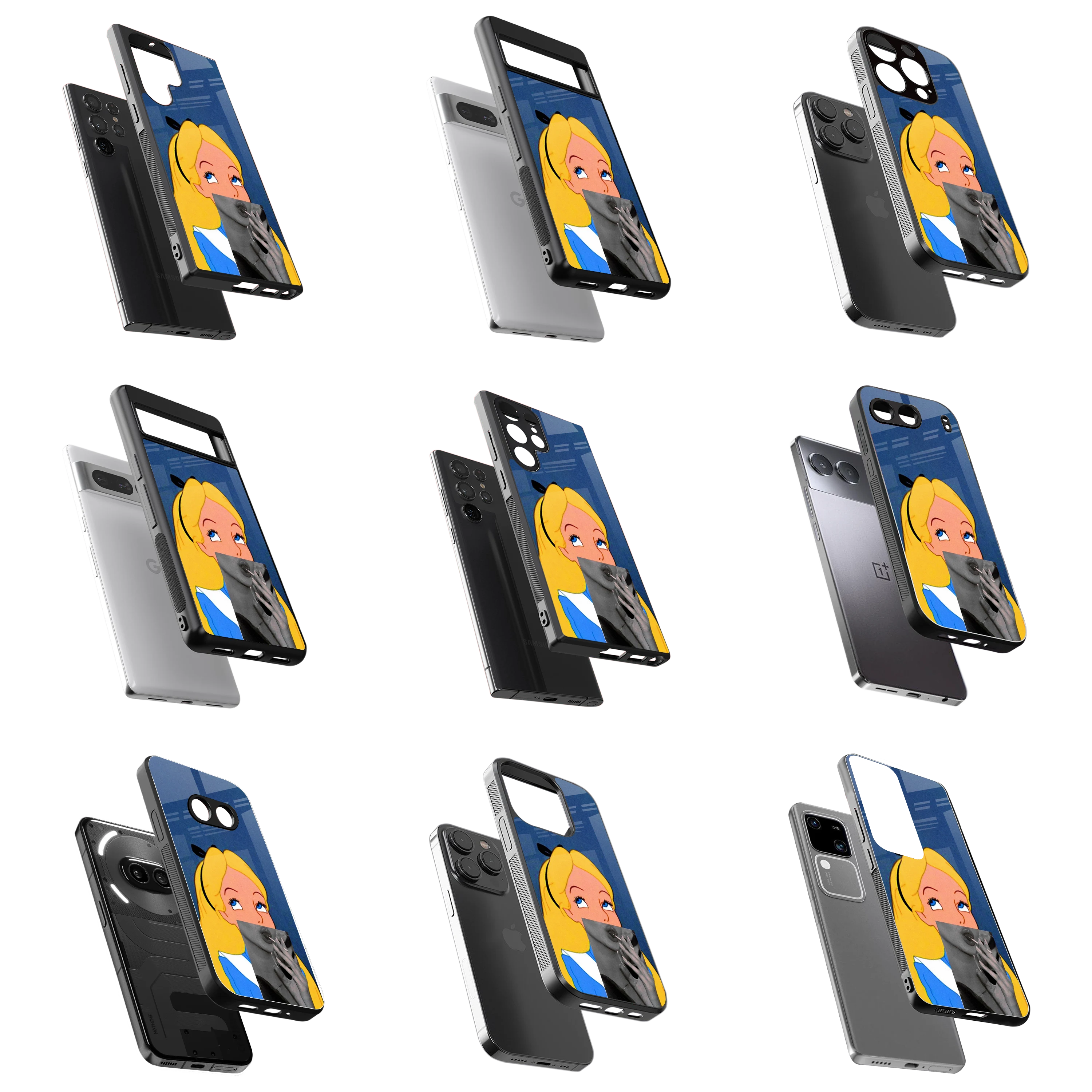 Durable Glass Back Mobile Case for iPhone, Samsung, OnePlus, Google Pixel, Redmi, Vivo, Oppo