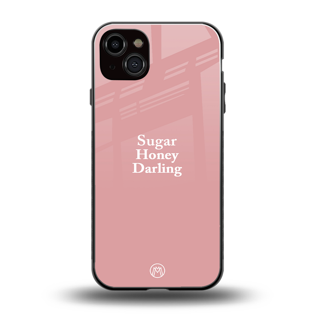 suger honey darling back phone cover | glass case for iphone 15 plus