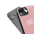 suger honey darling back phone cover | glass case for iphone 16 plus
