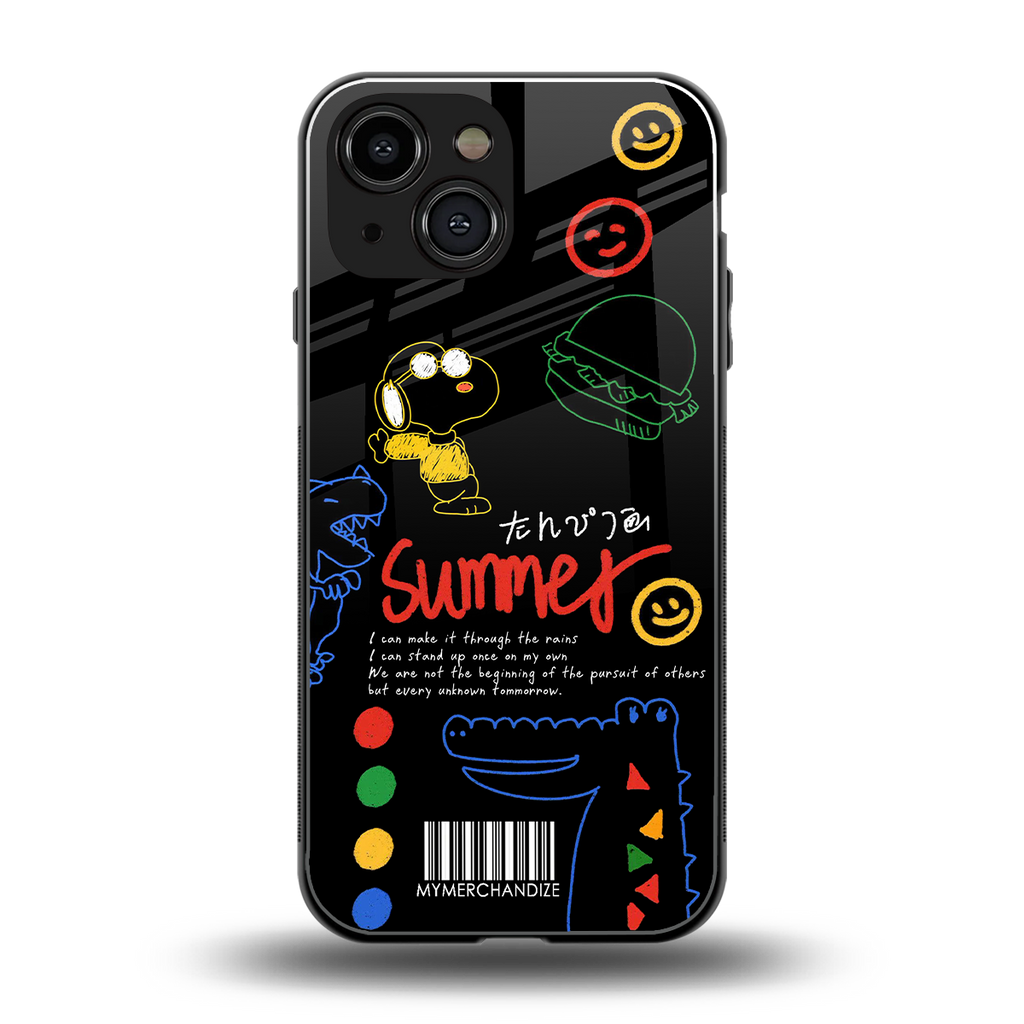 summer motivation back phone cover | glass case for iphone 13 mini