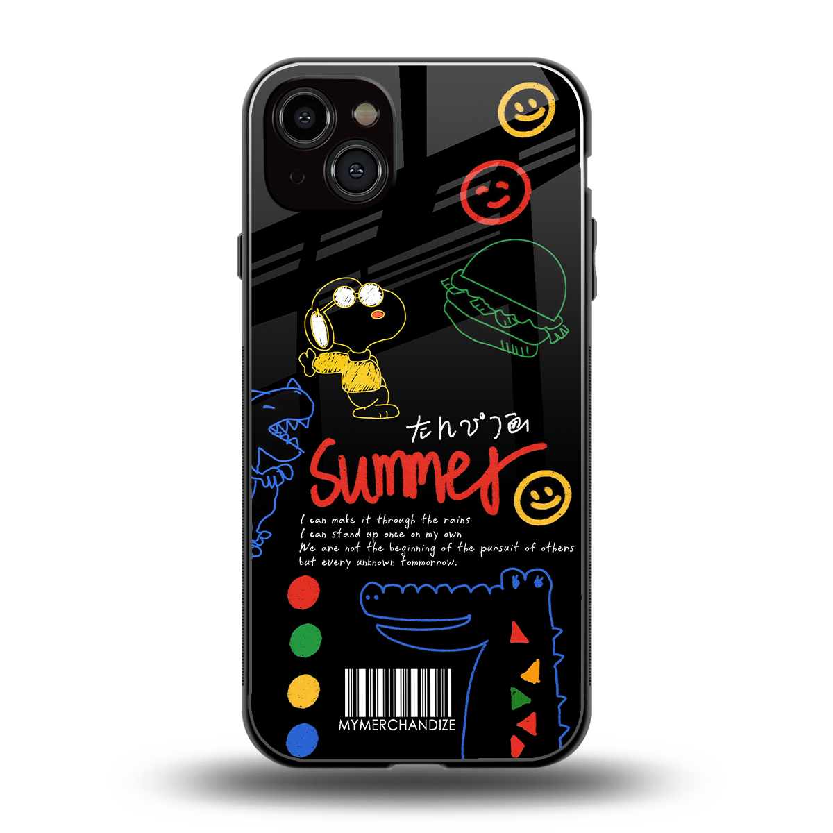 summer motivation back phone cover | glass case for iphone 15 plus
