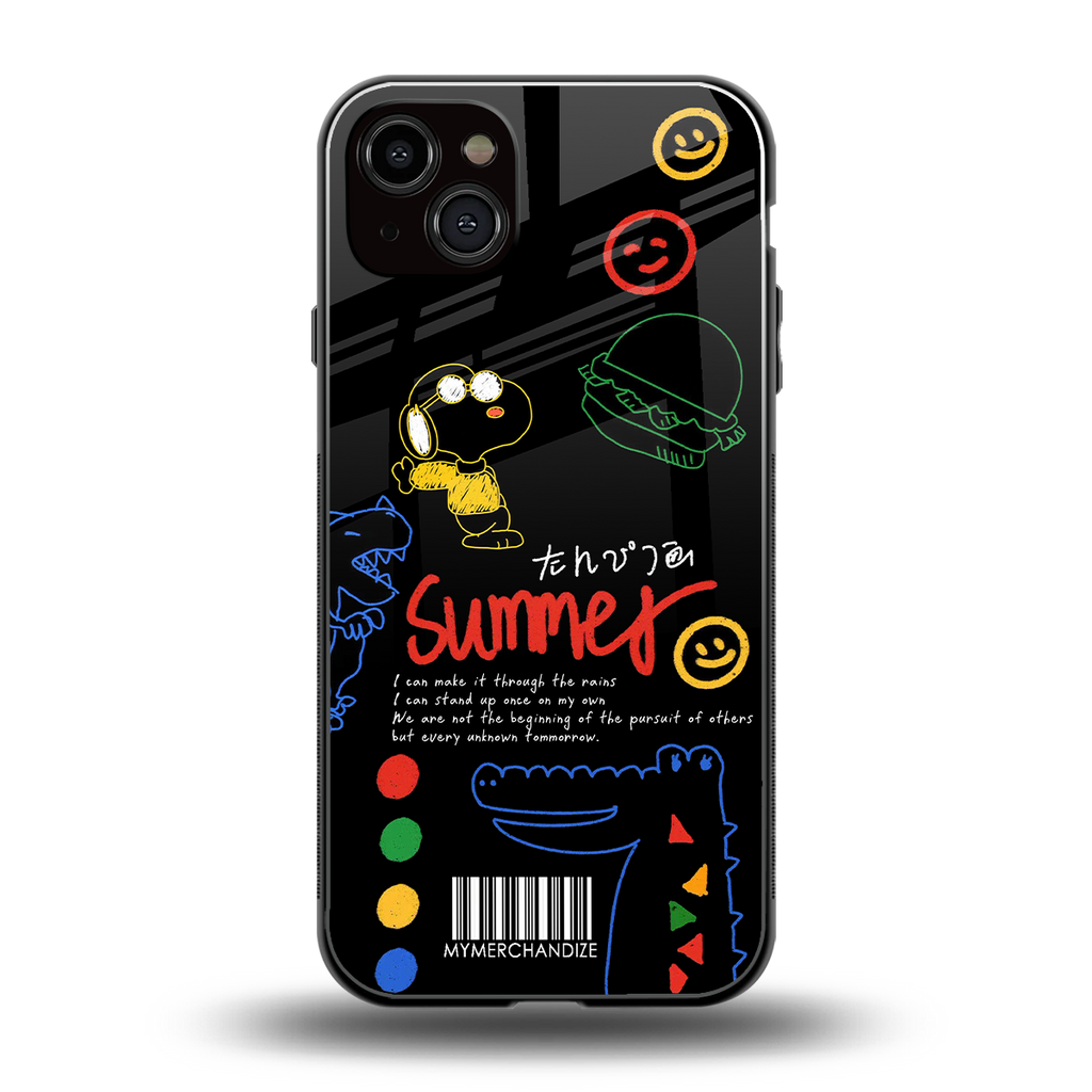 summer motivation back phone cover | glass case for iphone 14 plus