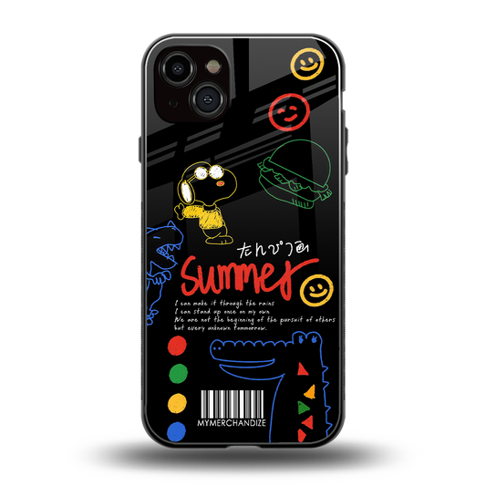 summer motivation back phone cover | glass case for iphone 14 plus