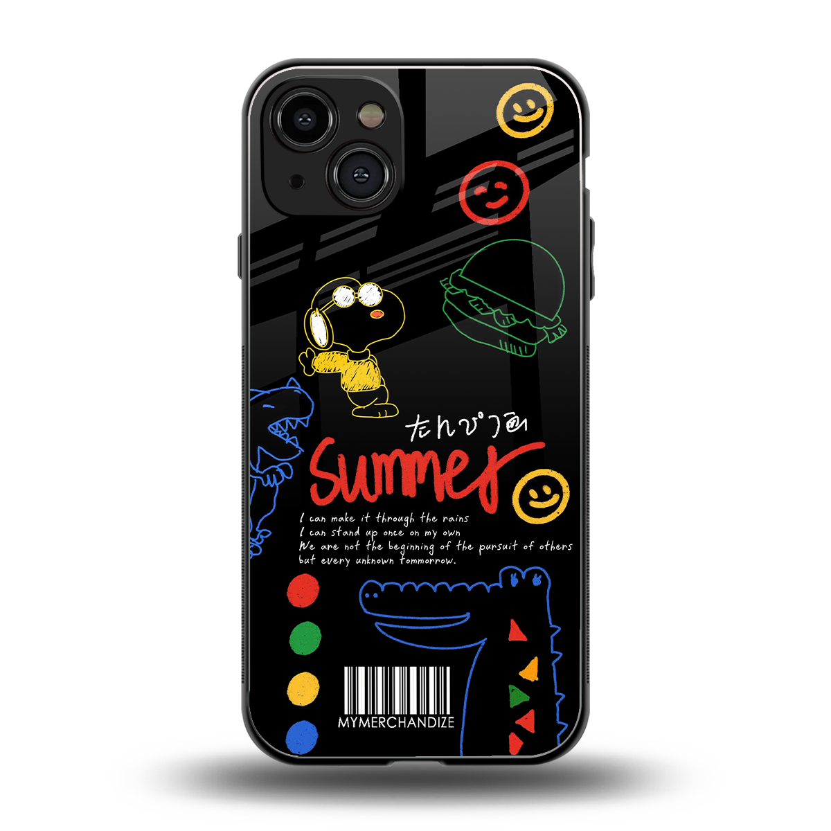 summer motivation back phone cover | glass case for iphone 15