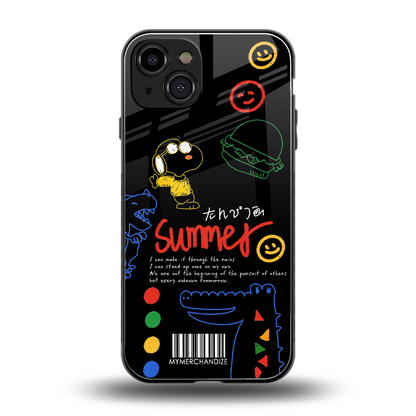summer motivation back phone cover | glass case for iphone 15