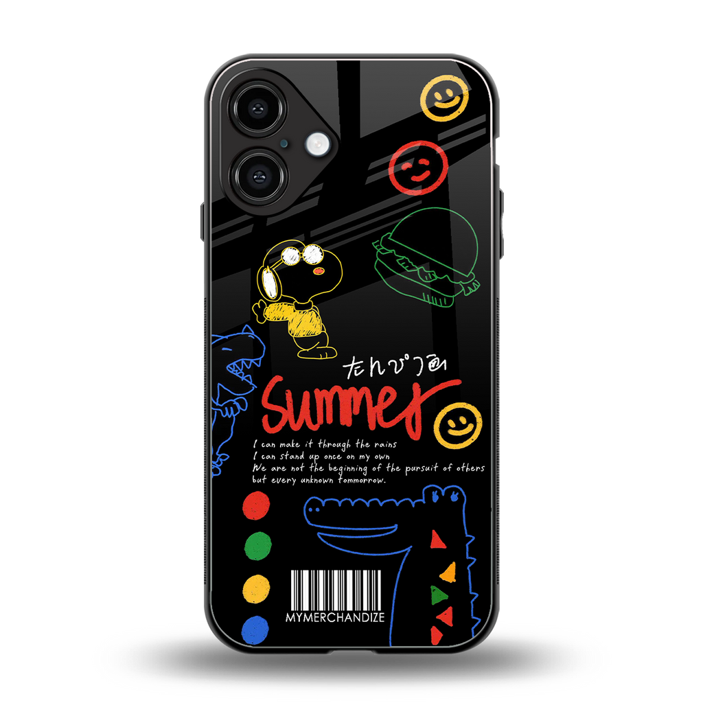 summer motivation back phone cover | glass case for iphone 16 plus