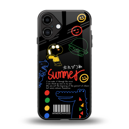 summer motivation back phone cover | glass case for iphone 16 plus