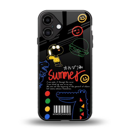 summer motivation back phone cover | glass case for iphone 16 plus