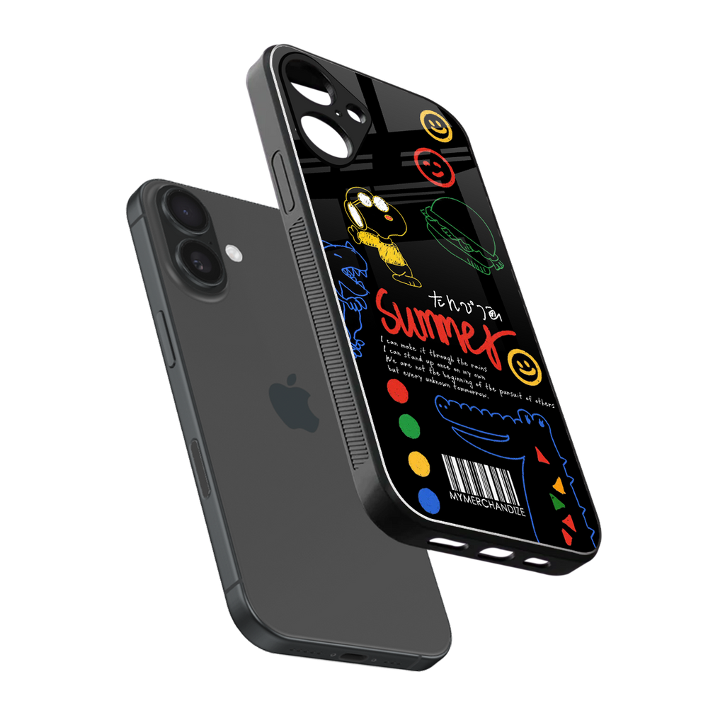 summer motivation back phone cover | glass case for iphone 16 plus