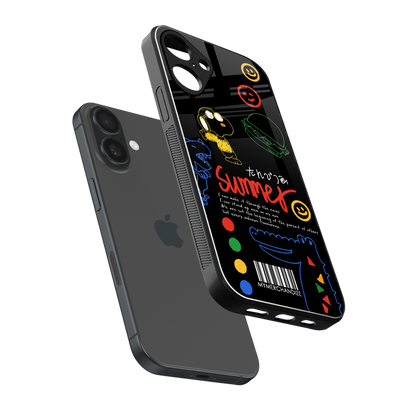 summer motivation back phone cover | glass case for iphone 16 plus