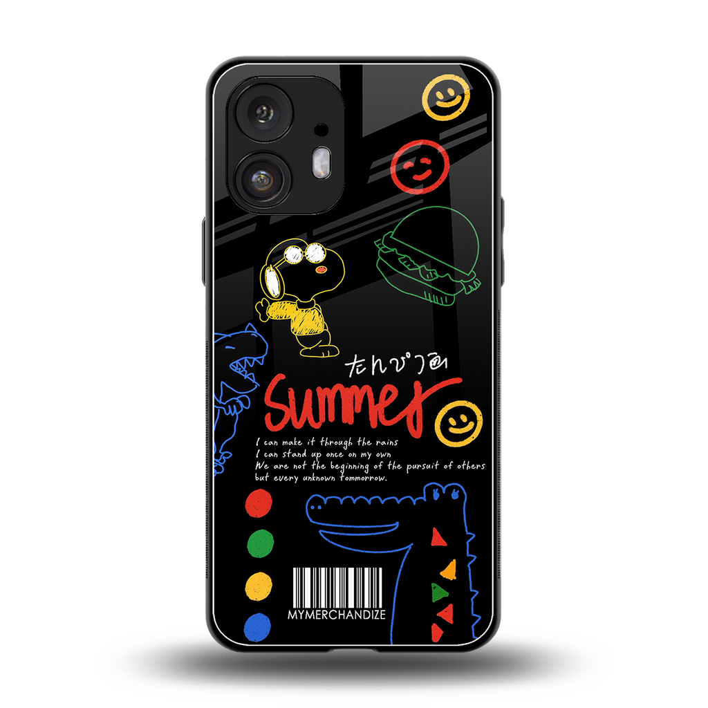 summer motivation back phone cover | glass case for nothing phone 2