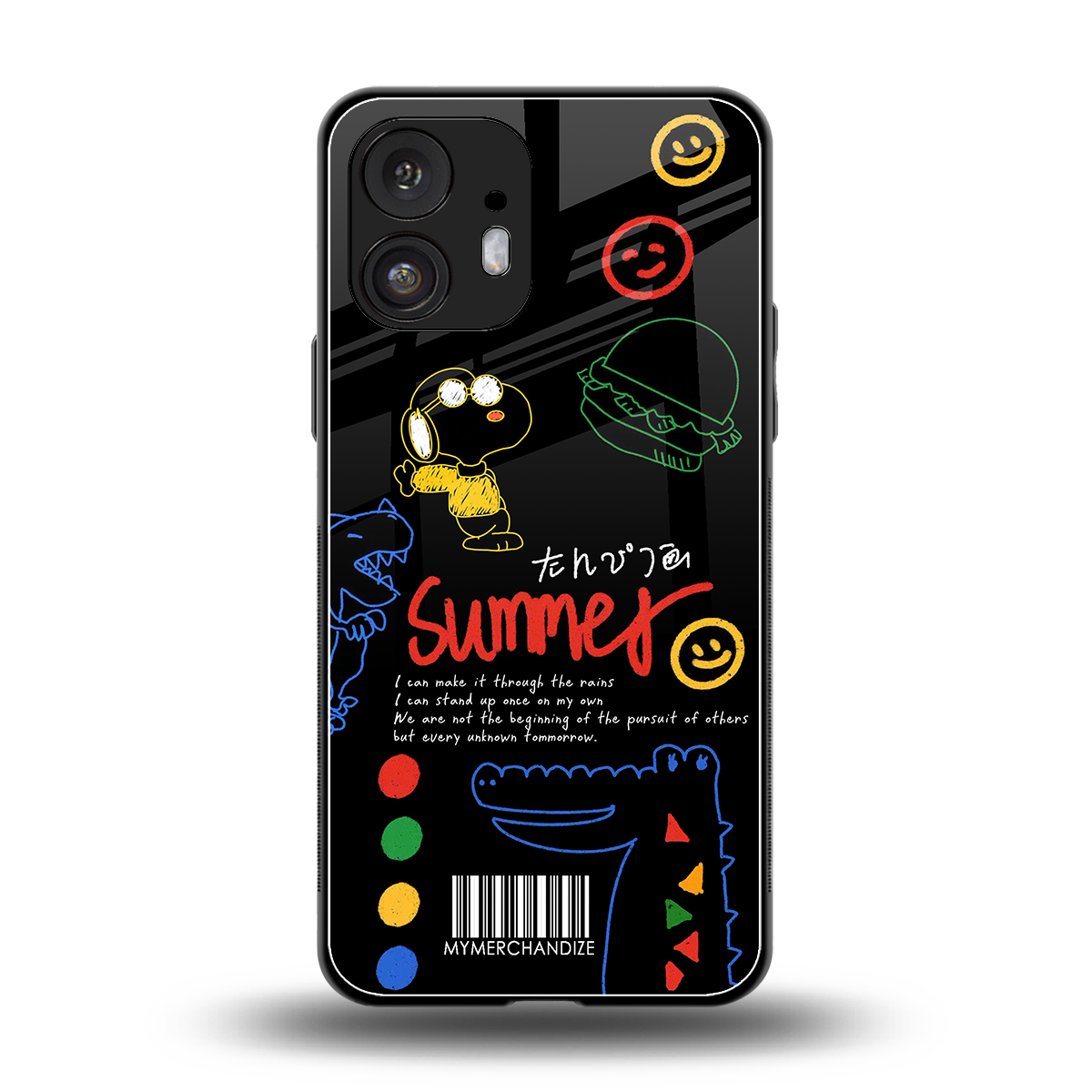 summer motivation back phone cover | glass case for nothing phone 2