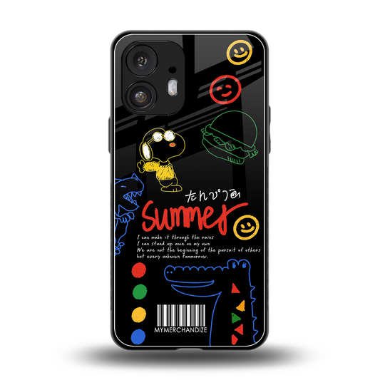 summer motivation back phone cover | glass case for nothing phone 2