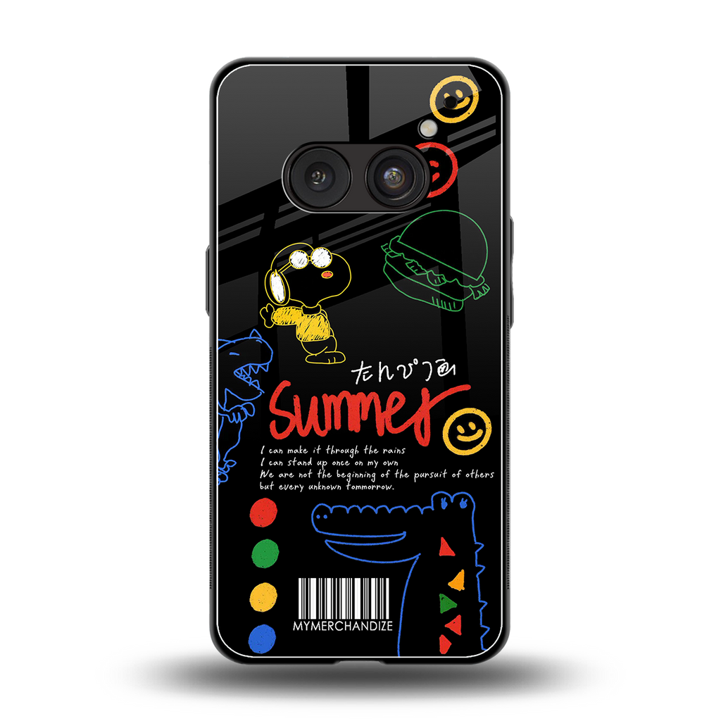 summer motivation back phone cover | glass case for nothing phone 2a