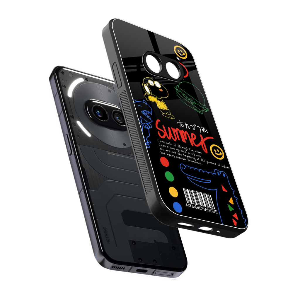 summer motivation back phone cover | glass case for nothing phone 2a