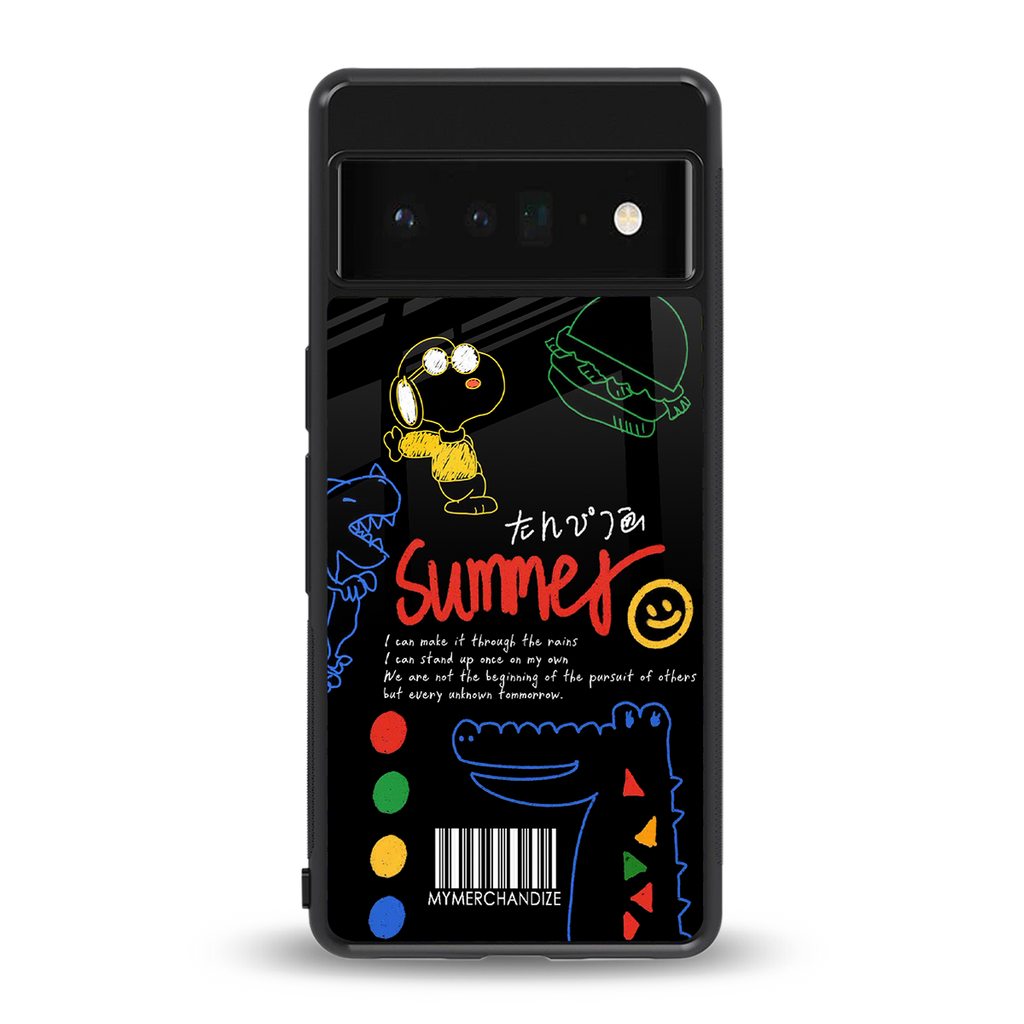 summer motivation back phone cover | glass case for google pixel 6 pro